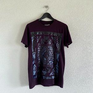 LA DRFT Burgundy Indigenous Rug-Design Shirt